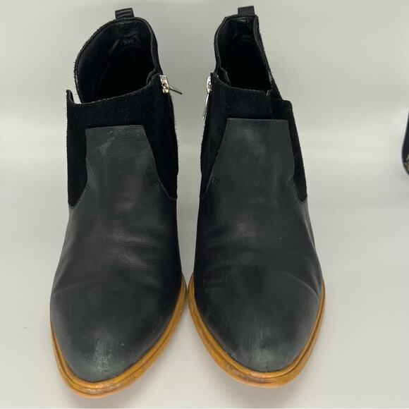 MARC FISHER GINGER ANKLE CHELSEA LEATHER BOOTS Sz 11 Zip Side - Picture 2 of 7